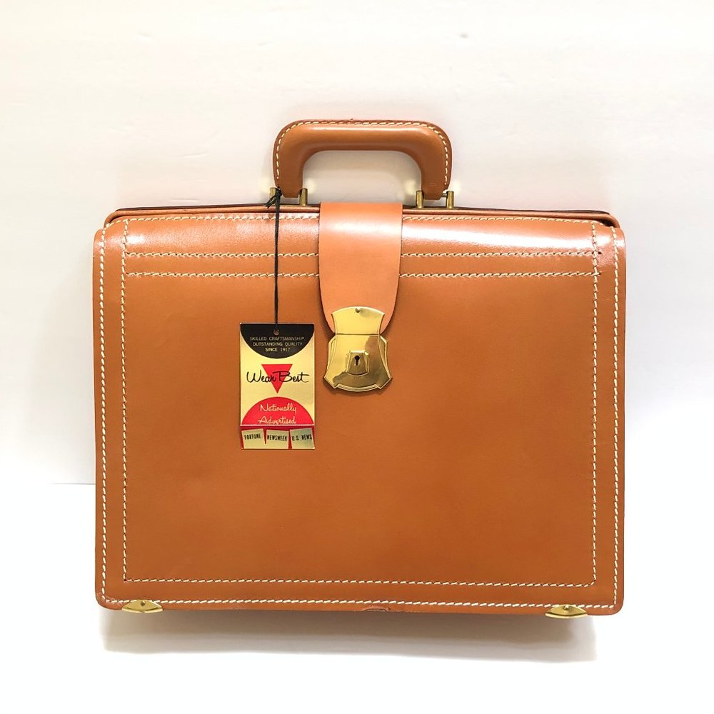 Vintage Leather Briefcase Doctor Bag New w Defects - Picture 1 of 14